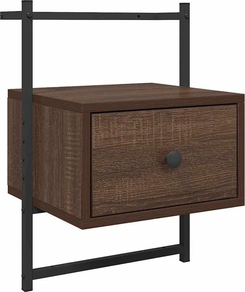 vidaXL Noptieră de perete, stejar maro, 35x30x51 cm, lemn prelucrat