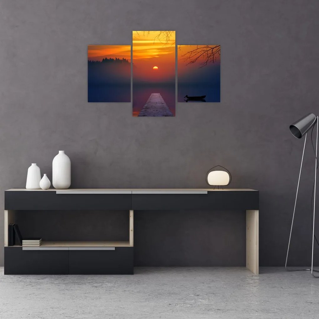 Tablou cu podul în apus de soare (90x60 cm)