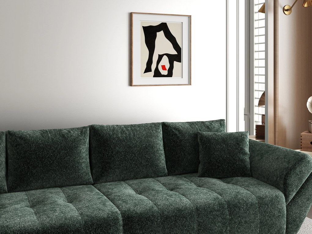 Canapea extensibilă dumonde cu ladă de depozitare si sezut confortabil din spuma high-density, Berlin Euphoria Green 300x100 cm