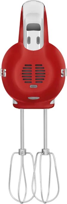 Mixer manual SMEG 50's Style HMF01RDEU, 250 W, 9 viteze, Functie Turbo, Afisaj LED, Timer, Accesorii, Rosu
