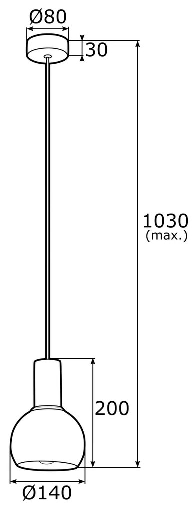 Pendul, Lustra suspendata design minimalist SINES 14cm, alb