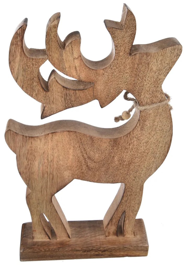 Decorațiune din lemn de mango 4Home Snowflake Deer, 33 cm