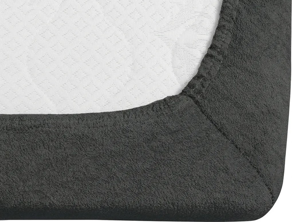 Cearsaf extensibil fleece MOLTON antracit 180 x 200 cm