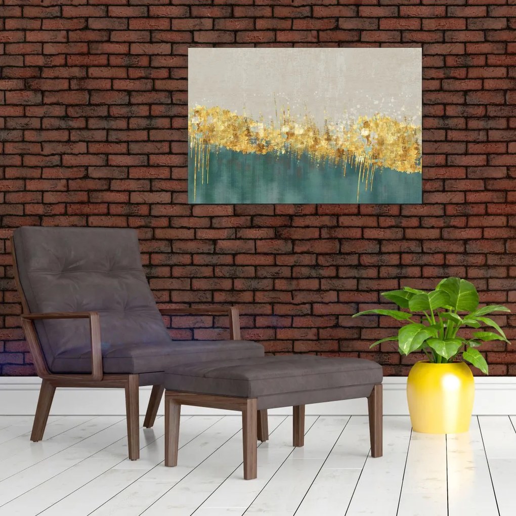 Tablou - Textura cu decor auriu (90x60 cm)