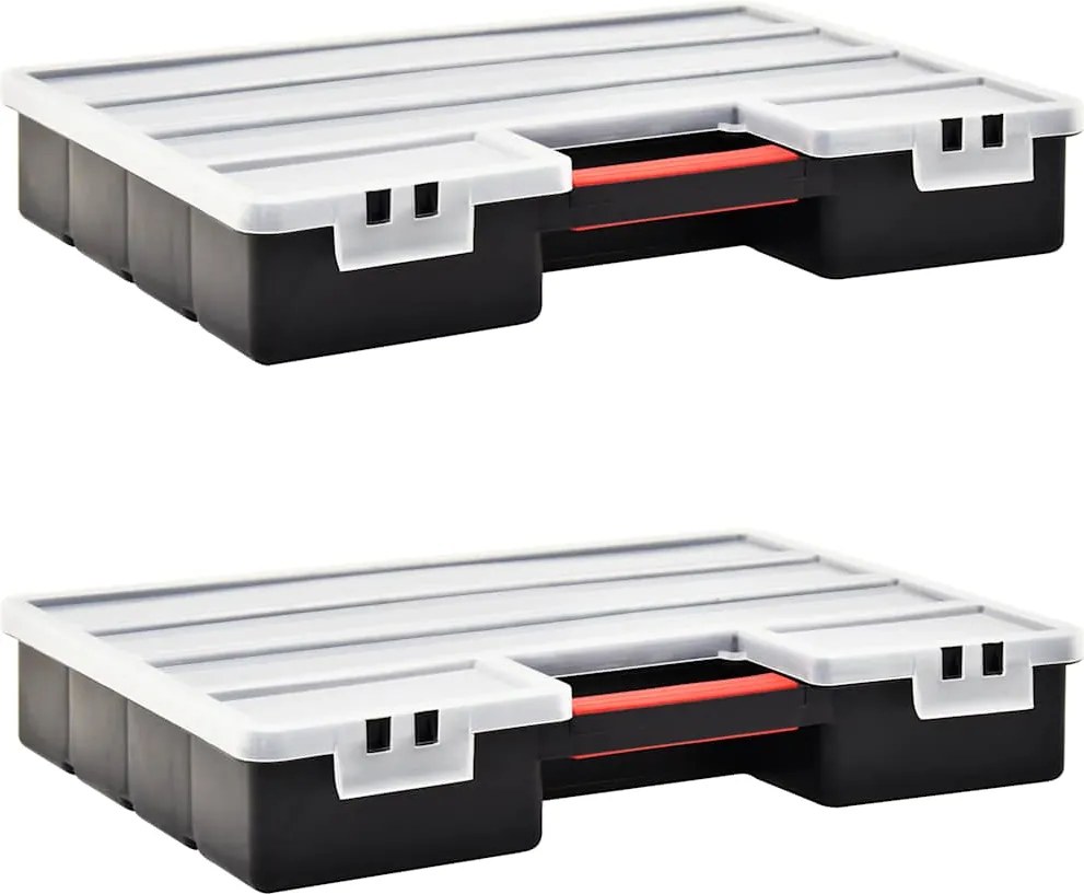 vidaXL Cutii sortare 2 buc. separatoare reglabile 460x325x80mm plastic