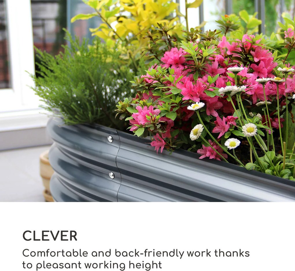 Blumfeldt High Grow, pat ridicat, 160 x 80 x 80 cm, tablă ondulată, ușor de asamblat