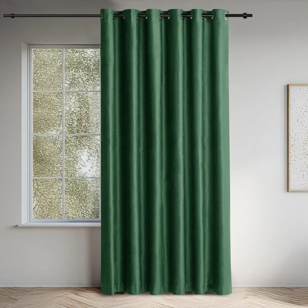 Draperie verde dimout (semi-opacă) din catifea 400x250 cm Velto – Filumi