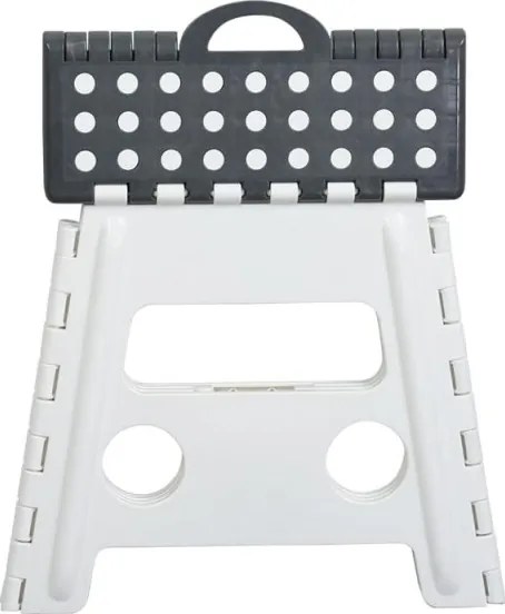 Scaunel pliant Kesper 70732, 32 x 30 cm, plastic, alb/gri