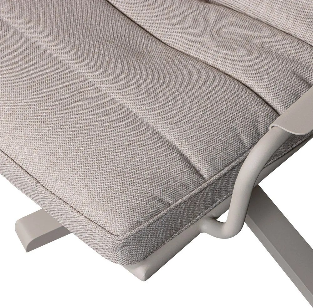 Fotoliu de grădină grej din metal/capitonat Coosa – WOOOD