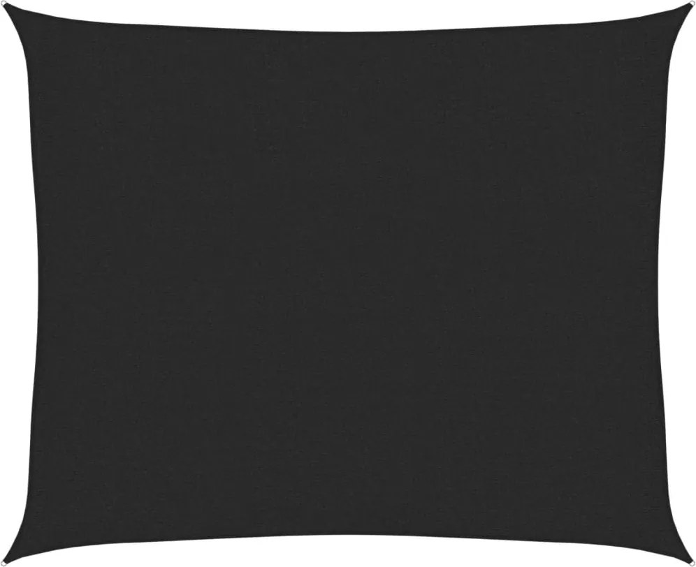 vidaXL Pânză parasolar, negru, 2,5 x 3 m, HDPE, 160 g/m²