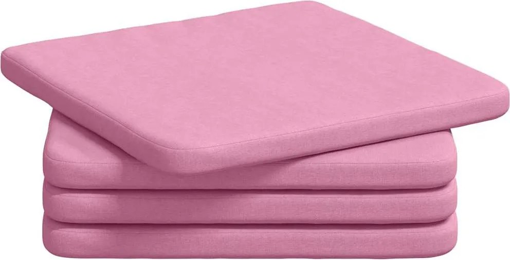 vidaXL Perne de Șezut 4 pcs Roz 40 x 40 x 3 cm țesătură