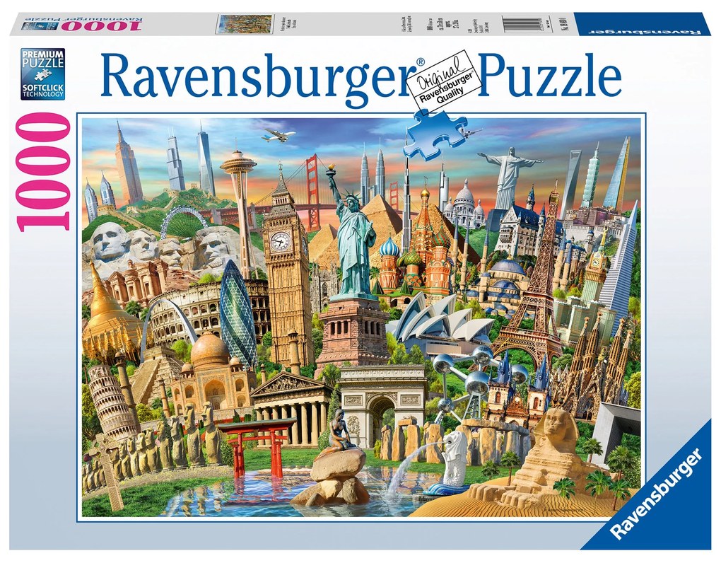 PUZZLE OBIECTIVE TURISTICE, 1000 PIESE - RAVENSBURGER (RVSPA19890)