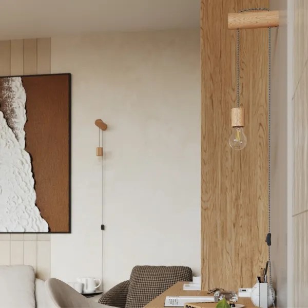 Lampă de perete Sollux SL.1644 NIMBI 1xE27/15W/230V fag