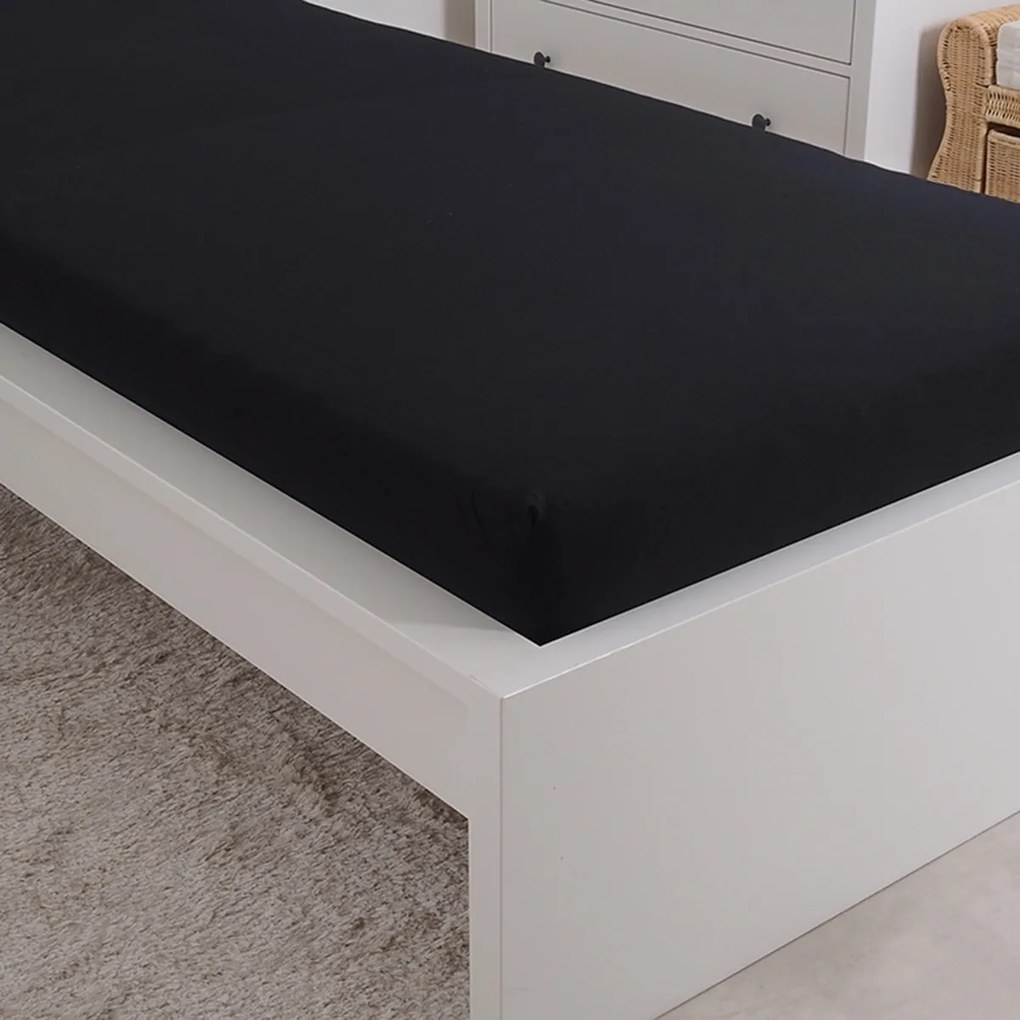 Cearșaf de pat 4Home Mako jersey negru, 90 x 200 cm