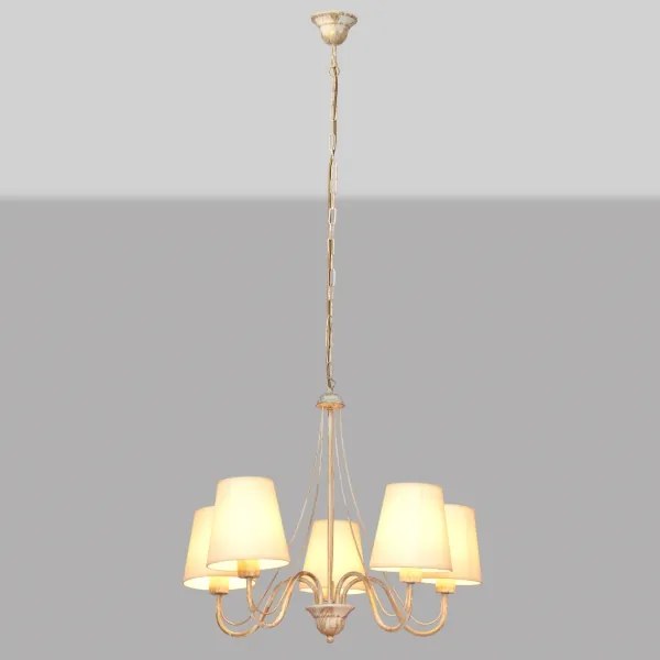 Lustră pe lanț MALBO 5xE27/15W/230V bej