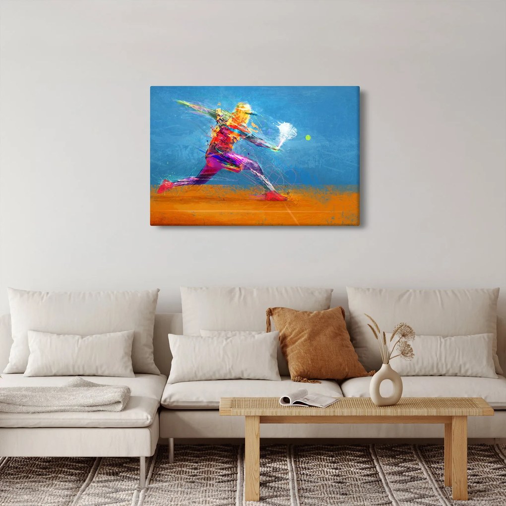 Tablou - Jucător de tenis pictat (90x60 cm)