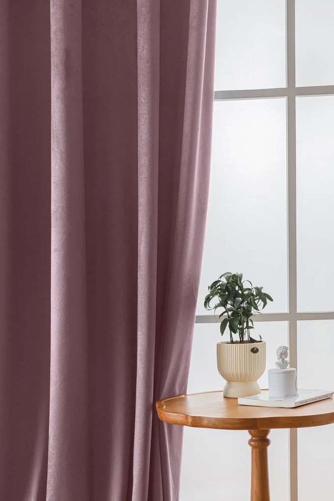 Draperie din catifea Culoare violet deschis, VELVET 140x250 cm Agatat: Rejansa