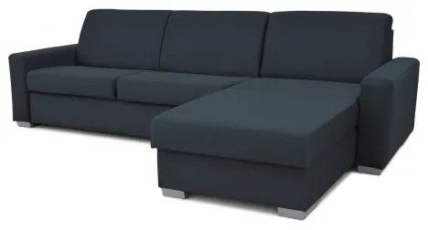 Canapea colțar extensibilă LEKA albastră, cu spațiu depozitare, pentru dormit zi