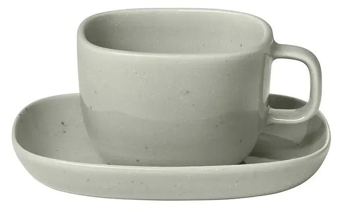 Set de 2 cești de cafea, colecția VAHLO | H 6 cm, Ø 8,5 cm - Gri Mirage - Blomus