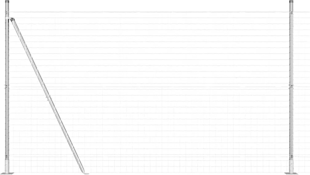 vidaXL Gard cu Stâlp Argintiu 1,6 x 10 m Oțel