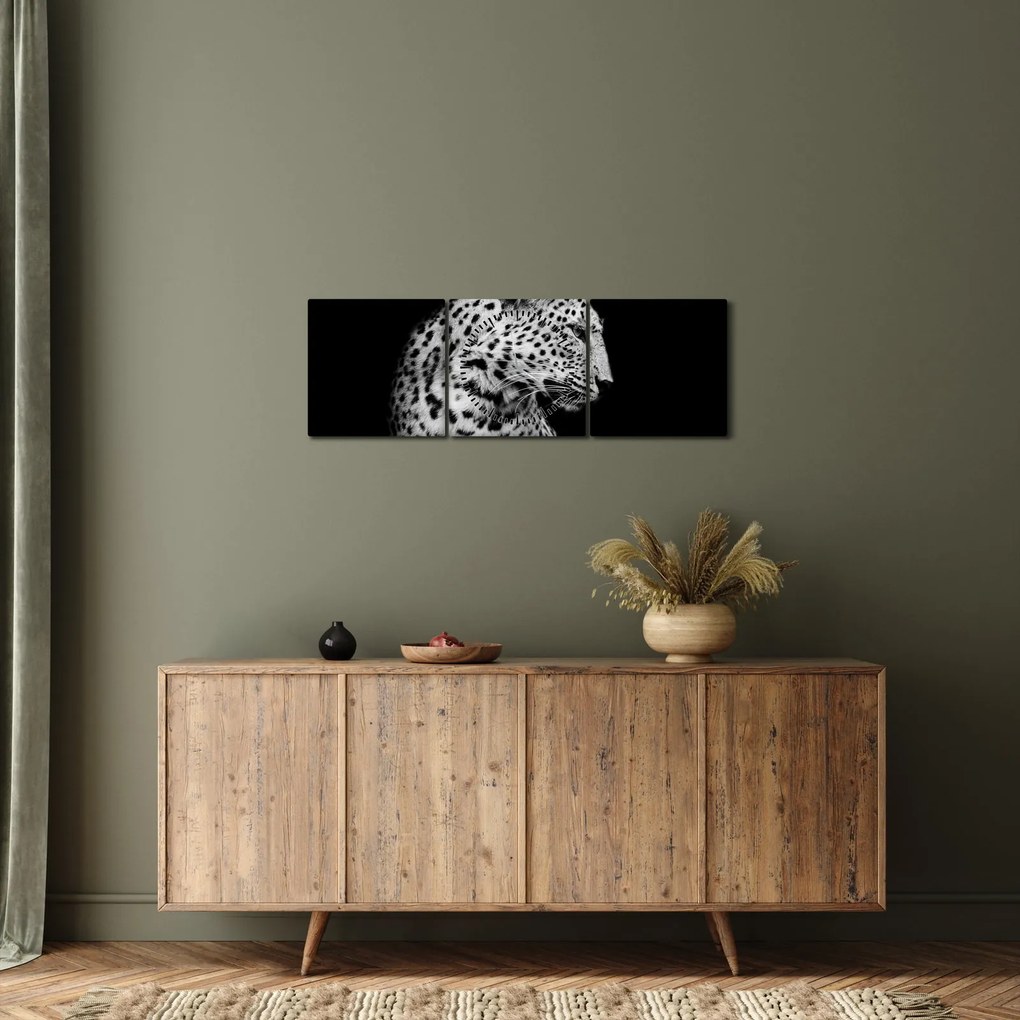 Tablou - Leopardul (cu ceas) (90x30 cm)