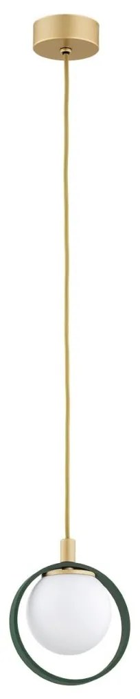 Pendul design modern Saturnia auriu, verde