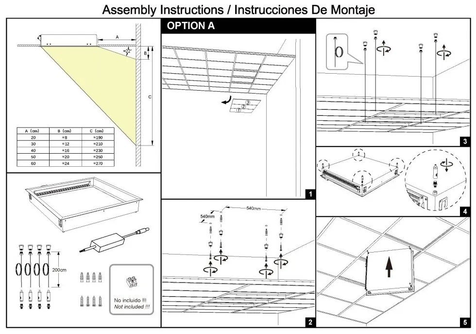Panou incastrabil LED efect vizual luminator cer albastru BLUE SKY 60x60cm