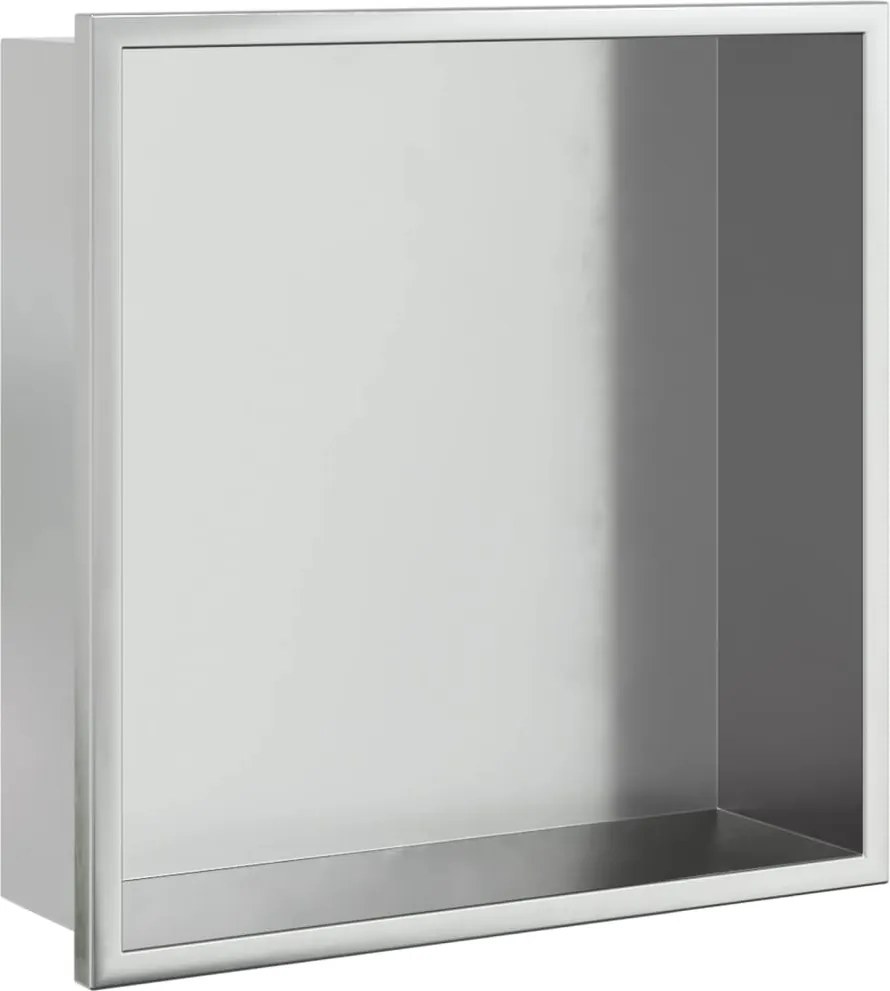 vidaXL Nișă de duș, argintiu periat, 32x32x9 cm, oțel inoxidabil