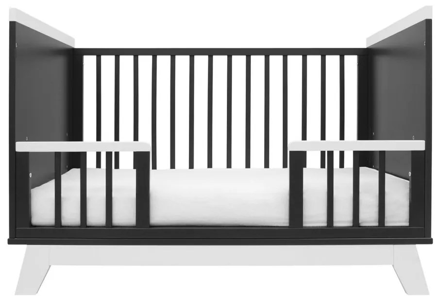 New Baby Crib Marcus, negru/alb