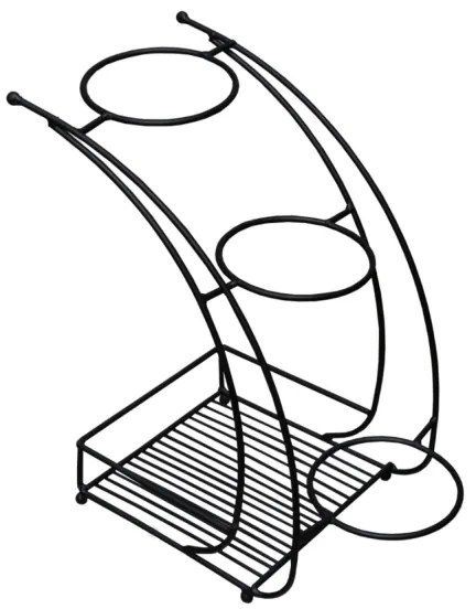 Suport de flori 37x19 cm negru/metal