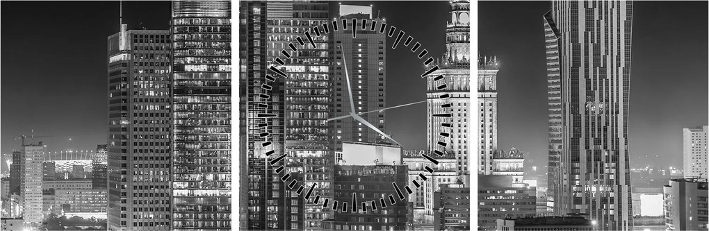 Tablou - Alb și negru New York (cu ceas) (90x30 cm)