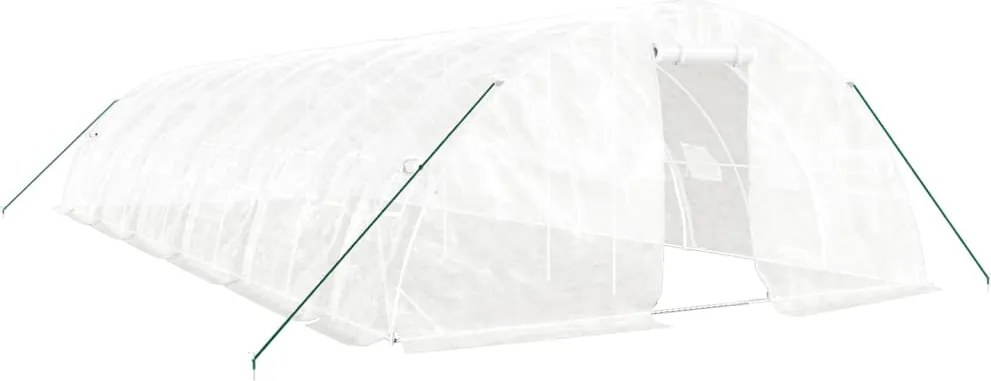 vidaXL Seră cu cadru din oțel, alb, 60 m², 12x5x2,3 m