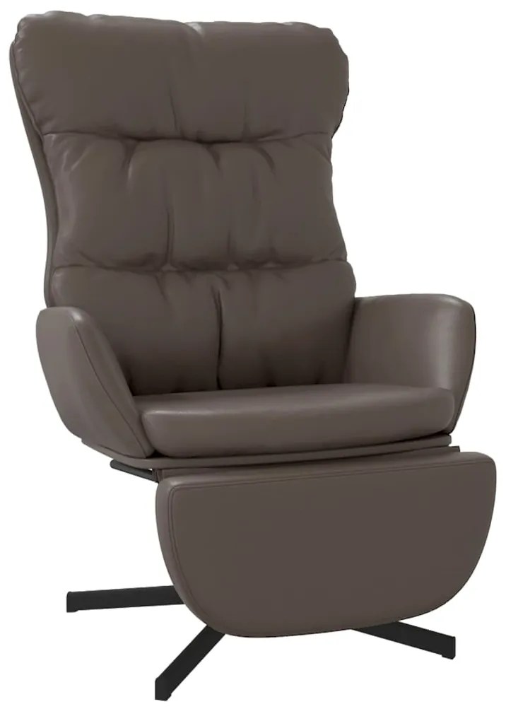 3097614 vidaXL Scaun de relaxare cu taburet, maro, piele ecologică
