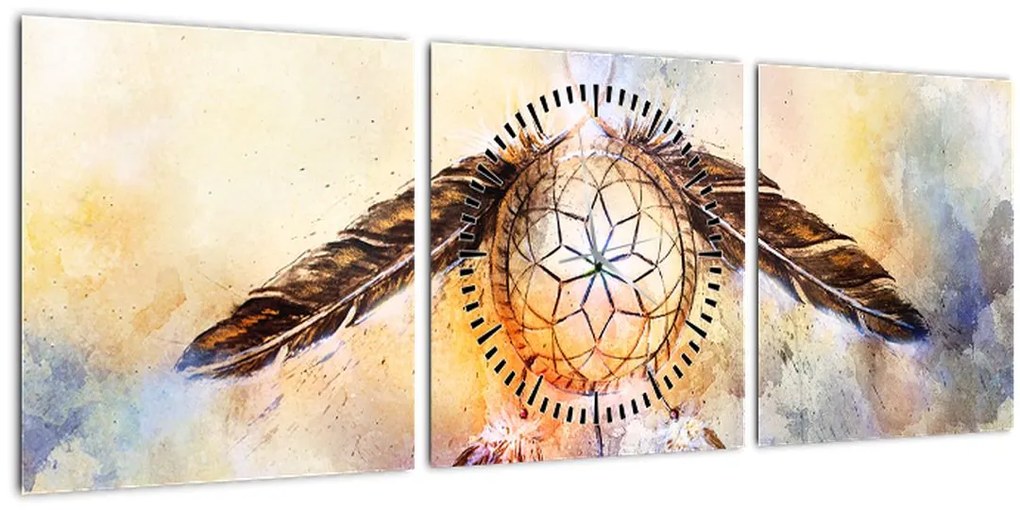 Tablou - Captator de vise cu pene (cu ceas) (90x30 cm)