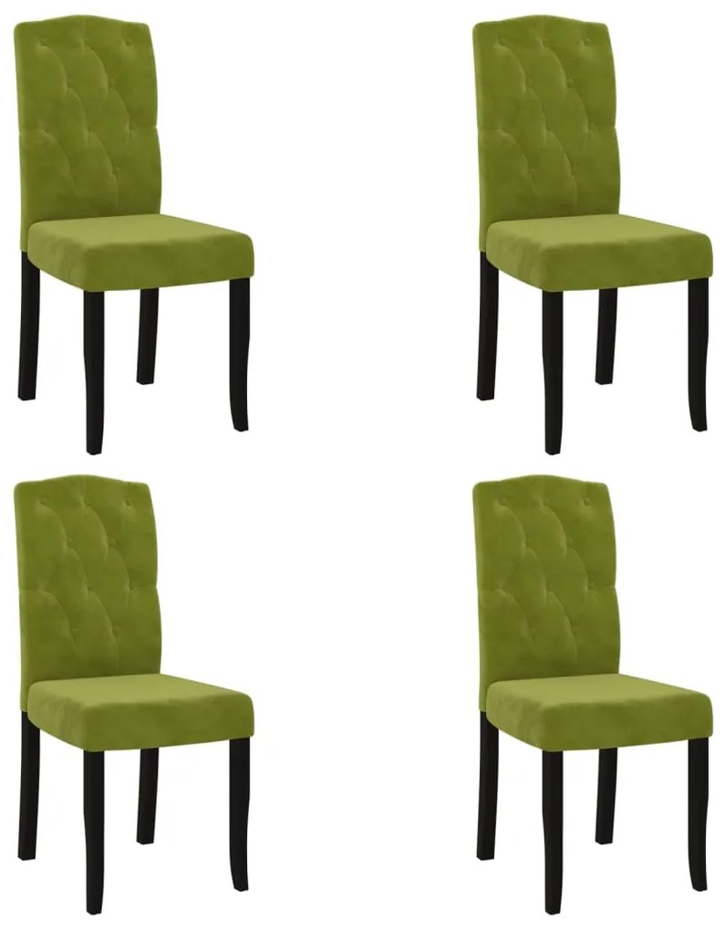 336918 vidaXL Scaune de bucătărie, 4 buc., verde deschis, catifea