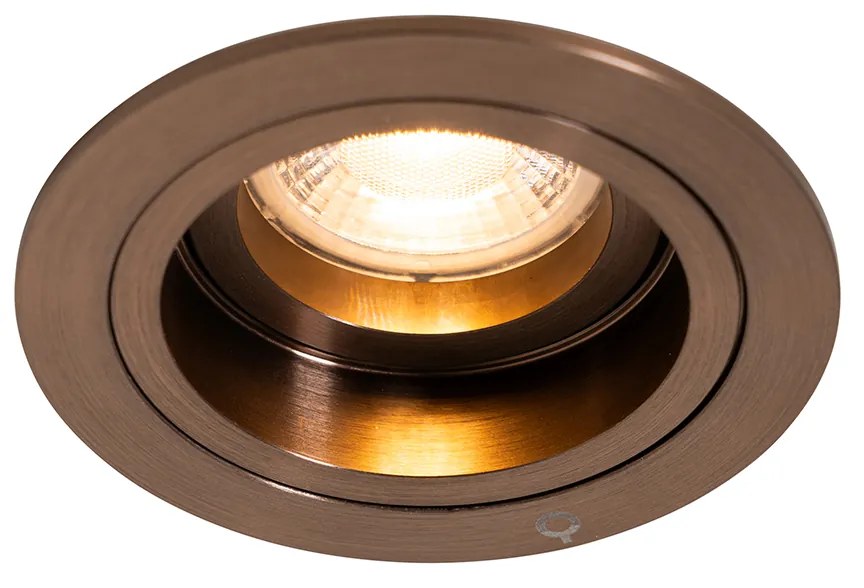 Spot încastrat inteligent bronz închis rotund înclinabil și rotativ, inclusiv Wifi GU10 50mm - Chuck