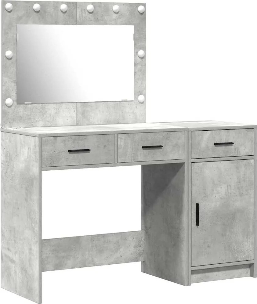 vidaXL Masă de Machiaj cu ușă 2 pcs Gri 40 x 41 x 75 cm Lemn compozit