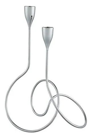 Sfeșnic Black + Blum Loop, argintiu mat