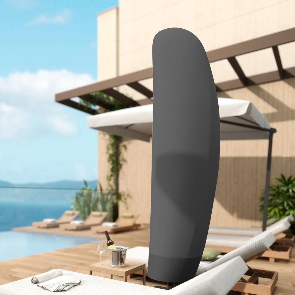 Outsunny Husă pentru Umbrelă 3x3 m Impermeabilă, Protecție cu Fermoar și Șnur, Negru | Aosom Romania