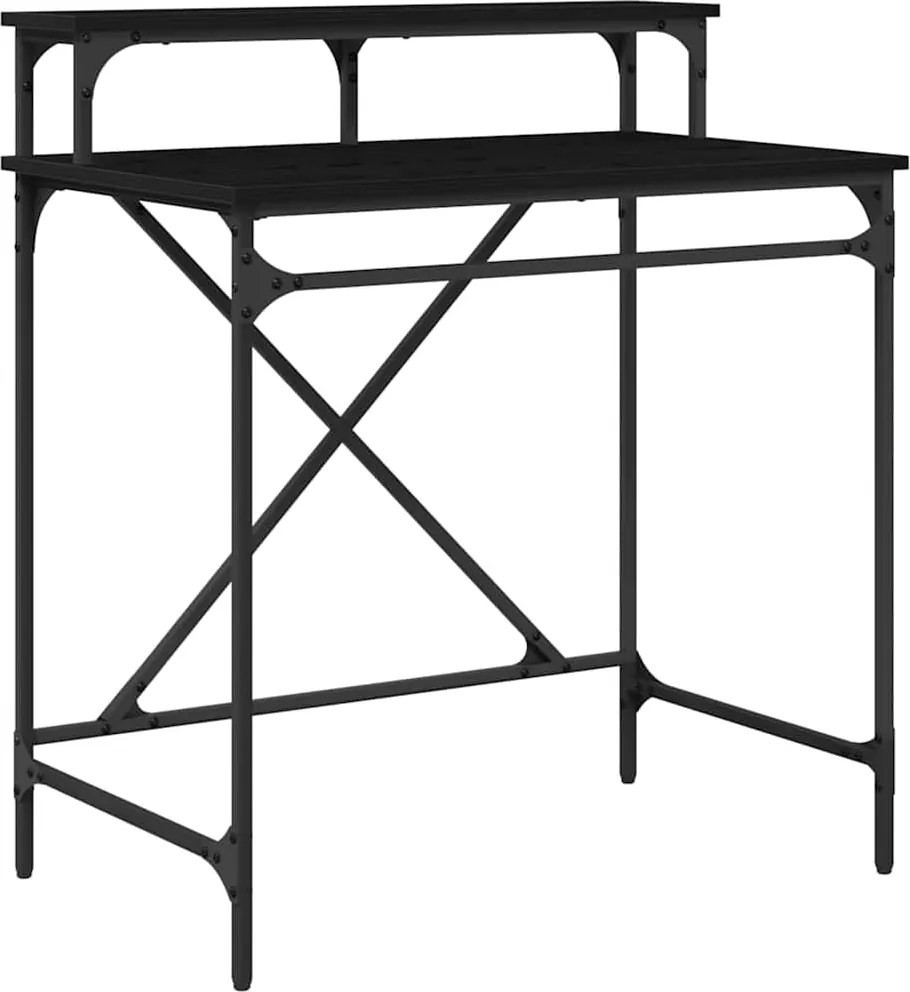vidaXL Birou Stejar Negru 80 x 50 x 90 cm Lemn compozit