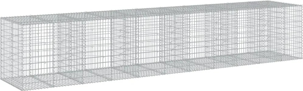 vidaXL Coș gabion cu capac, 550x100x100 cm, fier galvanizat