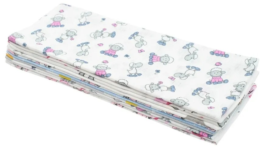New Baby Scutece din bumbac cu imprimeu Standard, 60 x 80 cm, set 10 buc.