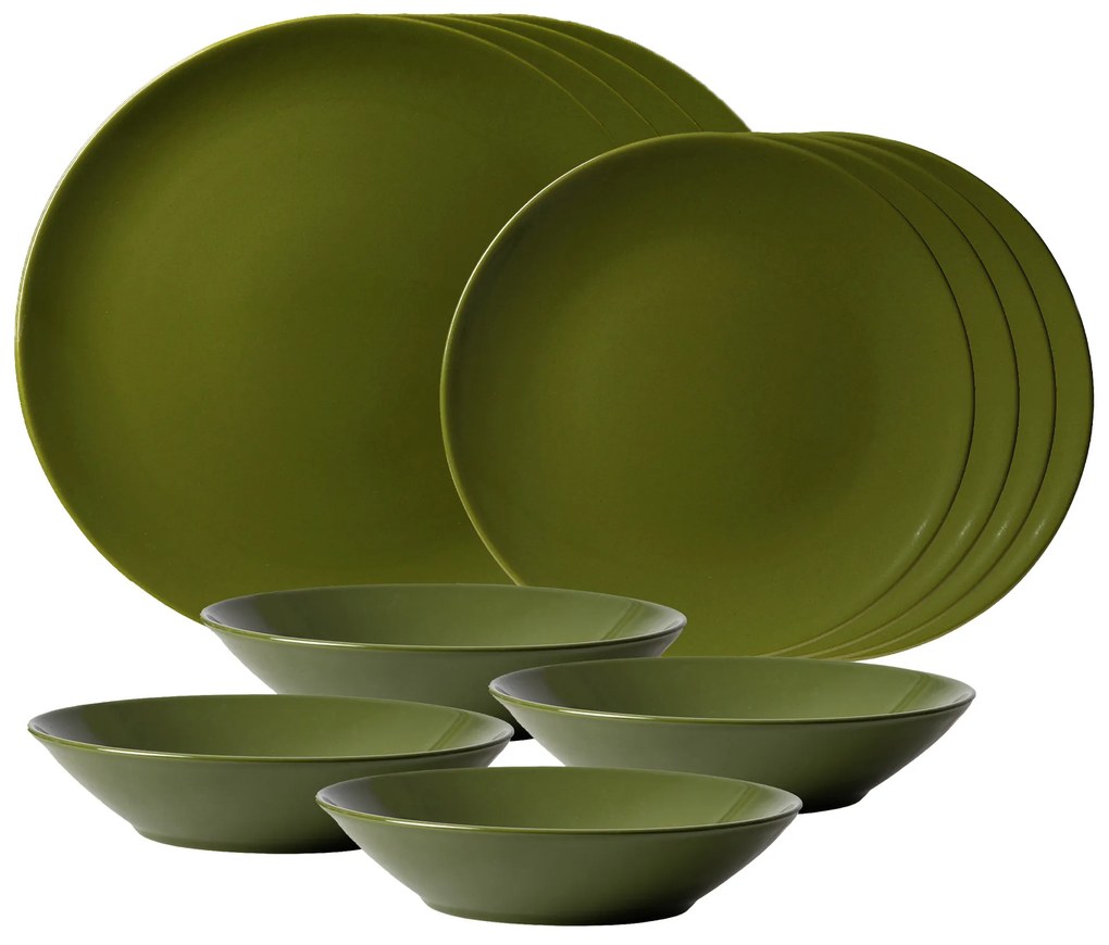 Set Complet Serviciu De Masa Olive 12 piese Verde Lucios