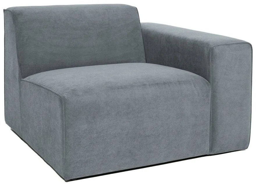 Modul pentru canapea gri cu tapițerie din catifea reiată (cu colț pe partea dreaptă) Sting – Scandic