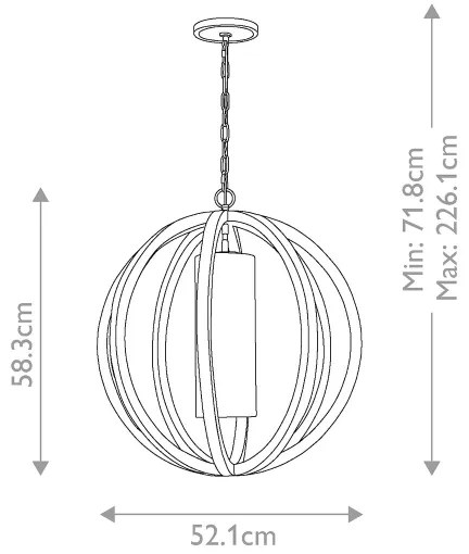 Lustră pe lanț ALLIER 1xE27/60W/230V stejar Elstead FE-ALLIER-P-S-LW