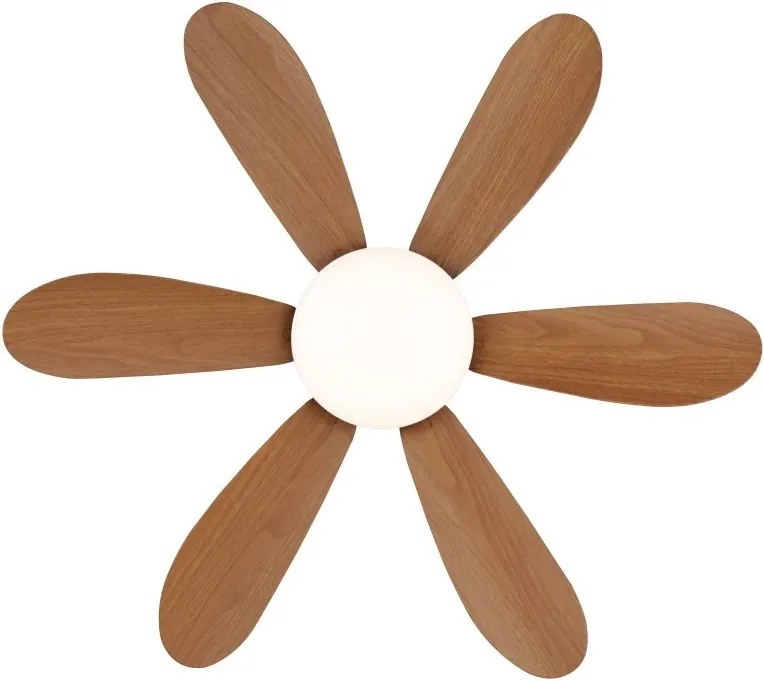 Lustra LED cu Ventilator si telecomanda DELORES negru/ efect de lemn