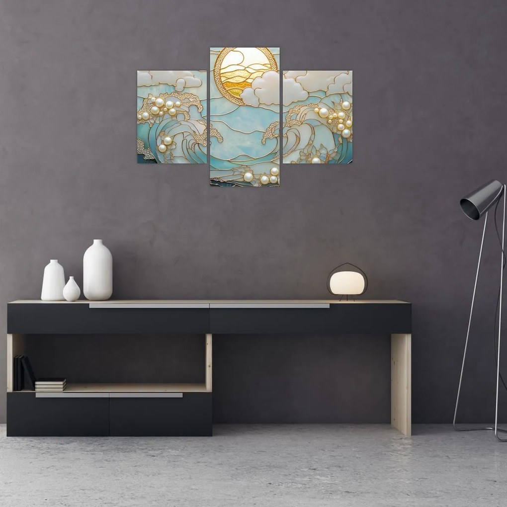 Tablou - Perle 3D în Ocean (90x60 cm)