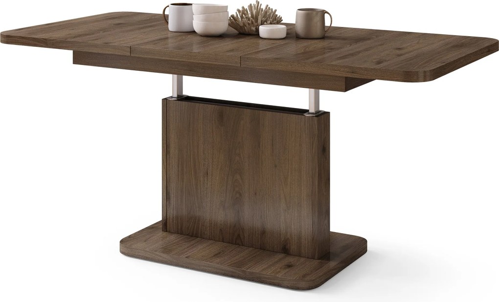 Mazzoni ASTON MINI-Z Nuc Elegant - MĂSUȚĂ DE CAFEA MODERNĂ EXTENSIBILĂ REGLABILĂ PE ÎNĂLȚIME MASĂ TRANSFORMABILĂ