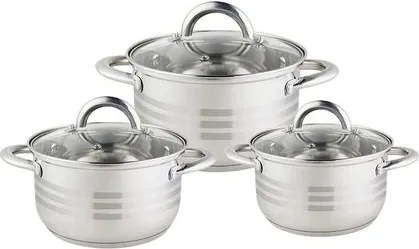 Set oale inox FLORIA ZLN4083 - 6 piese, capacitati 1.5/2/3L, AISI 304 18/10