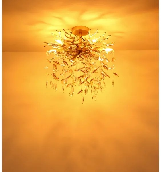 Globo 64138DG - Candelabru pe tijă QUEENA, 6xE14/40W/230V, auriu